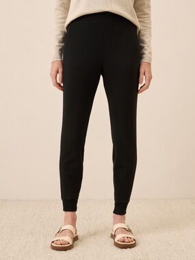 Pact Women's Organic Cotton Airplane Jogger Black Size S Knit Athleisure Comfort